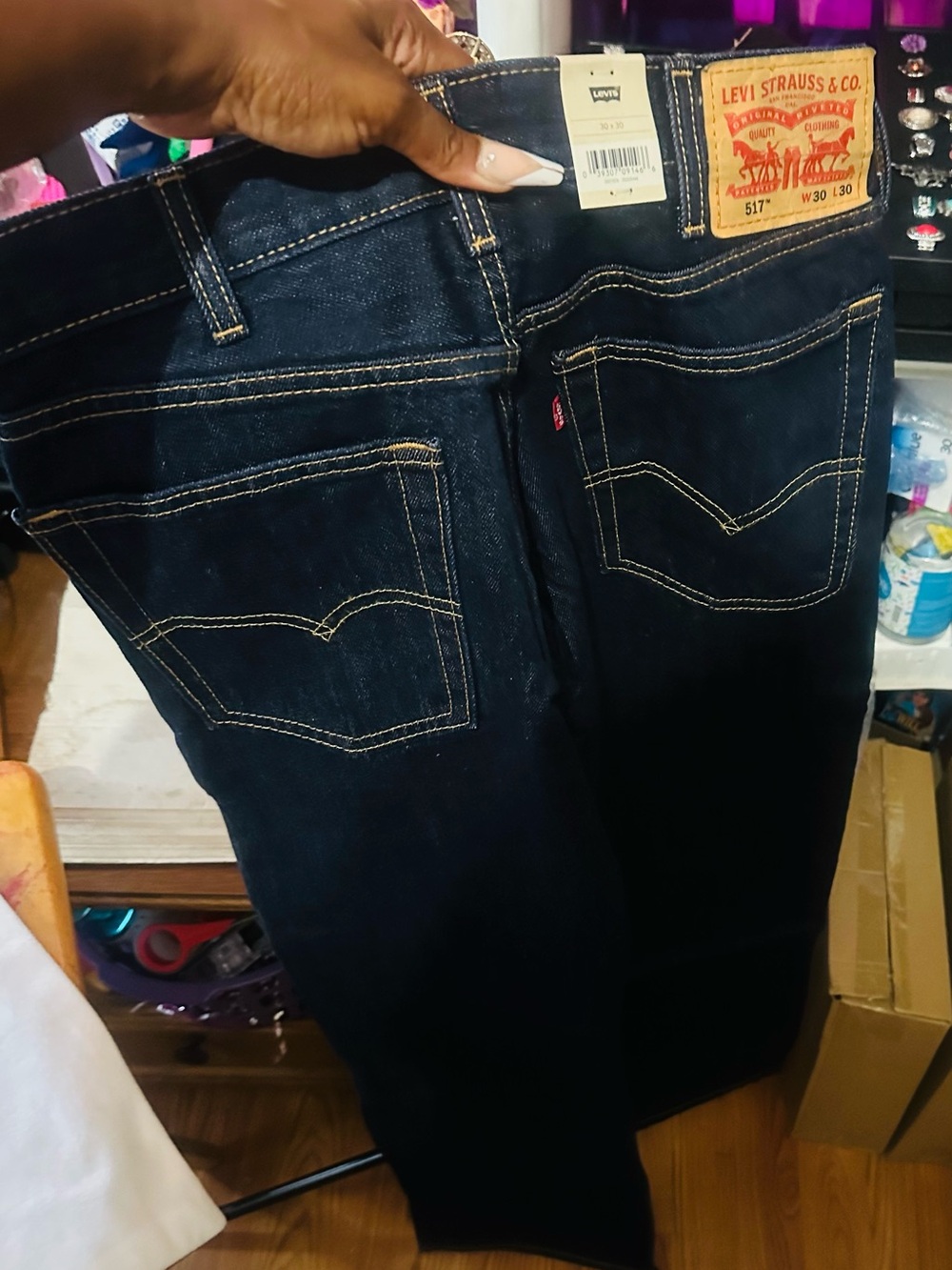 Levi's Dark Low Rise Flare Indigo Bootcut Jeans - Women's - Picture 3 of 9